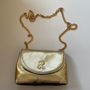 Paloma Picasso Crossbody Gold Leather with Gold Chain Strap